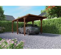 Carport simple en bois autoclave Cerland Victor 16,5 m² - Marron