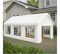 Carport tente 3 x 6 m blanc, double accès avant/arrière