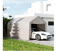 Carport tente de garage 3 x 5,2 m, abri voiture extérieur carport pour voiture avec porte enroulable amovible gris