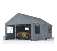Carport Tente de garage extra large résistante à l'hiver 3,6 x 6 m avec fenêtre enroulable pour voiture, SUV, bateaux et camions - Parois latérales et toit amovibles