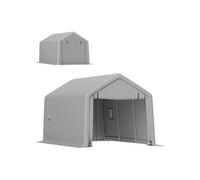 Carport - abri voiture extérieur - Outsunny - 3 x 5,2 m - avec porte enroulable amovible - pour voiture, camion, bateau - gris