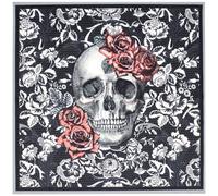 Carré de tissu velours VANITY VELVET Tête de mort motif 4
