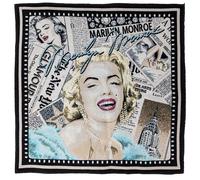 Carré jacquard polycoton 47x47 cm MARYLIN MONROE bleu