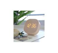 Carré petit réveil lumineux muet led multifonctionnel lumière d'horloge numérique rose