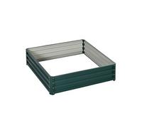 Outsunny - Carré potager de jardin - Bac acier galvanisé ondulé 120x120x30 cm - Vert foncé