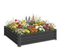 Carré potager de jardin - Outsunny - acier galvanisée - 120 x 120 x 30 cm - gris