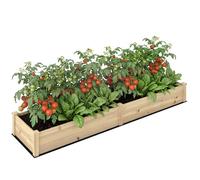 Carré potager de jardin - Outsunny - feutre drainage séparation inclus culture herbes - bois sapin - 244x61,5x27cm