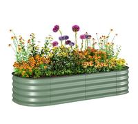 Carré potager de jardin - Outsunny - jardinière surélevée modulable acier fleurs herbes - acier - 150x62x30cm - vert