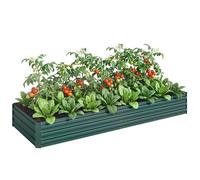 Carré potager - Outsunny - métal modulable surélevé anti-rouille légumes fleurs - acier galvanisé - 241x90,5x30cm - vert