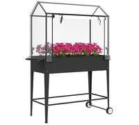 Carré potager sur pieds - Outsunny - bâche en PVC - avec roues porte zippée enroulable trou de drainage - 100 x 45 x 152 cm - noir