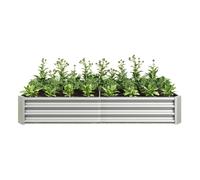 Carré potager surélevé 180/91/30 cm argent en métal à base ouverte