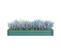 Carré potager surélevé 232/113,5/30 cm vert en métal avec base ouverte