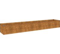 Carré potager surélevé, jardinière décorative pour jardin balcon terrasse, acier Corten anticorrosion, 291 x 50 x 36 cm, couleur rouillée