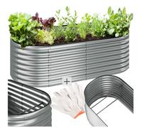 Carré potager - TECTAKE - carré potager surélevé FLORMMA au volume généreux, idéal pour légumes, herbes, fleurs - Argent