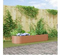 vidaXL Lit surélevé Marron 240 x 80 x 44 cm Acier