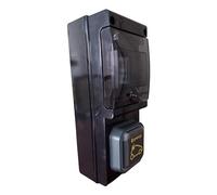 Carré Rouge - Borne de Recharge Mobile avec Horloge, Prise Green’Up Legrand, Protections et Disjoncteur Différentiel 20A - IP44, Étanche - 11 x 28 x 9,5 cm
