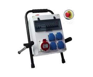 CARRÉ ROUGE Coffret de chantier 4x16A + 1x32A - Diff. 4P 63A 30mA - Pied pliable IP54/IP44 - 63A 400V