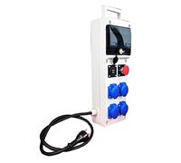 Carré Rouge - Coffret de Distribution Monophasé sur Prises 230V - 1 Sortie USB - Assemblé et Câblé, 6 Modules - Fabrication Française - 40 x 13,6 x 10,5 cm