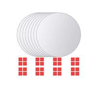 vidaXL 8X Carreaux de Miroir Rond Miroir Mural Miroir sans Cadre Décoration de Salon Salle de Séjour Chambre Salle de Bain Maison Intérieur Verre