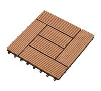Carreau de Terrasse 11 pc Marron 30 x 30 cm WPC | Composite bois-plastique, design emboîtable, entretien au chiffon humide, pose sans outils, look contemporain