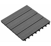 Carreau de terrasse 11 pcs Gris 30 x 30 cm WPC