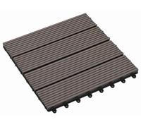 Carreau de terrasse 11 pcs Marron foncé 30 x 30 cm WPC
