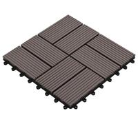 Carreau de terrasse 11 pcs Marron foncé 30 x 30 cm WPC