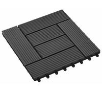 Carreau de terrasse 11 pcs Noir 30 x 30 cm WPC