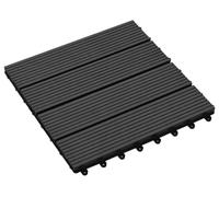 Carreau de terrasse 11 pcs Noir 30 x 30 cm WPC