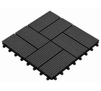 Carreau de terrasse 11 pcs Noir 30 x 30 cm WPC