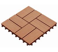 Carreau de terrasse 11 pcs Teck 30 x 30 cm WPC
