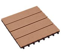 Carreau de terrasse 11 pcs Teck 30 x 30 cm WPC