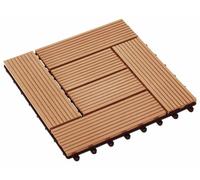 Carreau de terrasse 11 pcs Teck 30 x 30 cm WPC