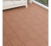 Carreau de Terrasse 11 Pièces Marron Clair 30 x 30 cm WPC | Composite bois-plastique, motif 3D, format carré, pose facile, entretien chiffon humide, usage extérieur