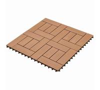 Carreau de Terrasse 22 pc Marron 30 x 30 cm WPC | Composite bois-plastique,pose emboîtable sans outils,entretien au chiffon humide,design carré moderne,usage extérieur déco