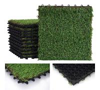 Carreau D'herbe Wpc-E13, Carrelage À Pelouse, Tapis De Gazon, Balcon/Terrasse, 11pièces À 30x30cm Vert