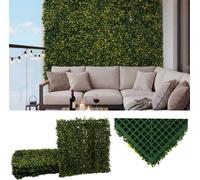 Carreau mural HWC-L78, pare-vue pare-vent revêtement pour terrasse/balcon, 4x 50x50cm chacun = 1m² ~ Buis vert-jaune
