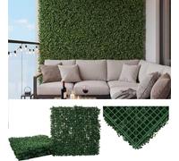 Carreau mural HWC-L78, pare-vue pare-vent revêtement pour terrasse/balcon, 4x 50x50cm chacun = 1m² ~ Buis vert