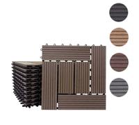 11x Carreau Wpc Rhone, Carrelage De Sol, Balcon / Terrasse, À 30x30cm = 1qm Coffee Décalé Marron