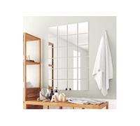 vidaXL Carreaux de miroir 48 pcs carrés en verre 15x15 cm design sans cadre