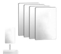 Carreaux de miroir pour mur, feuille de miroir en acrylique - 4 pièces miroirs réfléchissants carrés miroirs collants pour mur - Miroir mural amovible polyvalent, autocollant mural à coller, petit mir