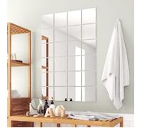 vidaXL Carreaux de miroir 48 pcs carrés en verre 15x15 cm design sans cadre