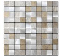 Carreaux de mosaïque adhésifs pour mur, couleur beige, lot de 10 pièces