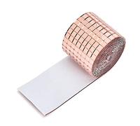 Carreaux de mosaïque de miroir en verre auto-adhésifs, 4X100CM 1464 grains petit autocollant carreaux miroir carré pour la décoration artisanale bricolage, boule disco (Rose Gold)