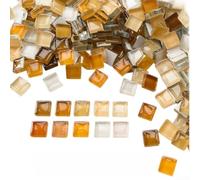 Carreaux de mosaïque en verre cristal - 10 x 10 x 4 mm - Couleurs mélangées - Irisés - Pour bricolage - Pour décoration de salle de bain - Vase - Dessous de verre - Boîte à bijoux - Aimant de