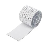 Carreaux de mosaïque Mini miroirs carrés auto-adhésifs en verre véritable, carreaux de mosaïque autocollants for salle bains, bricolage artisanal(Sliver,4x100CM,5x5mm)