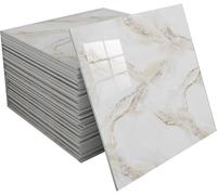 Carreaux De Plafond En Marbre Auto-adhésifs, Panneaux PVC Pelés Et Collés | Dalles de plafond imperméables à décoller et à coller, coupe facile, forte adhérence(D,50 tiles)