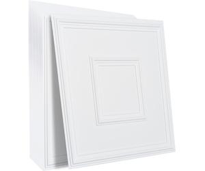 Carreaux de plafond SucceBuy, paquet de 12, 24 x 24 pouces, carreaux de plafond suspendus, film PVC de première qualité, installation/découpe facile, carreaux de plafond en plastique adhésifs