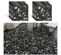 Carreaux de sol en vinyle adhésifs, design terrazzo noir