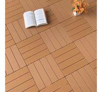 Carreaux de sol plate-forme verrouillage WPC | Lot de 10/20 multicolores 30,5 x 30,5 cm : for patio, porche, bord de piscine, passerelle.(Wood Color,10pcs)